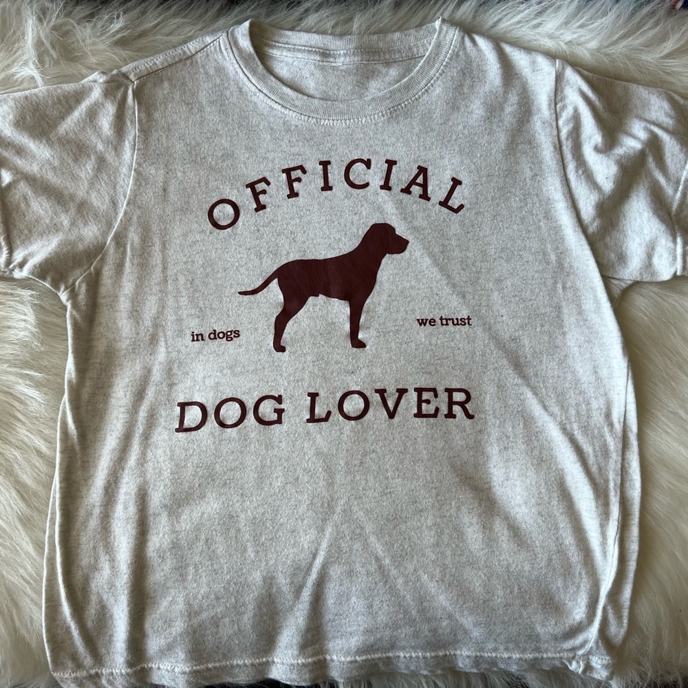 The Wishing Elephant. Official Dog Lover Tee. Kids Size 7.
